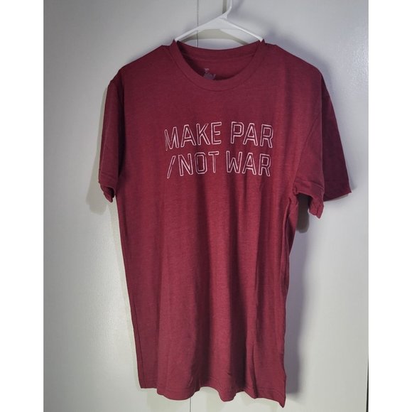 LINKSOUL Men's SZ Small Make Par Not War Graphic T Shirt Red Golf - Picture 2 of 6